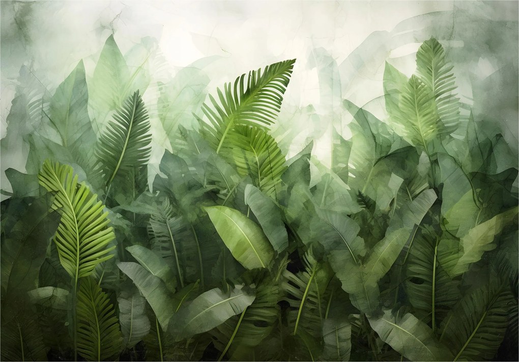 Flizelin fotótapéta Zöld trópusi erdő páfrány banán 200x140 +ragasztó