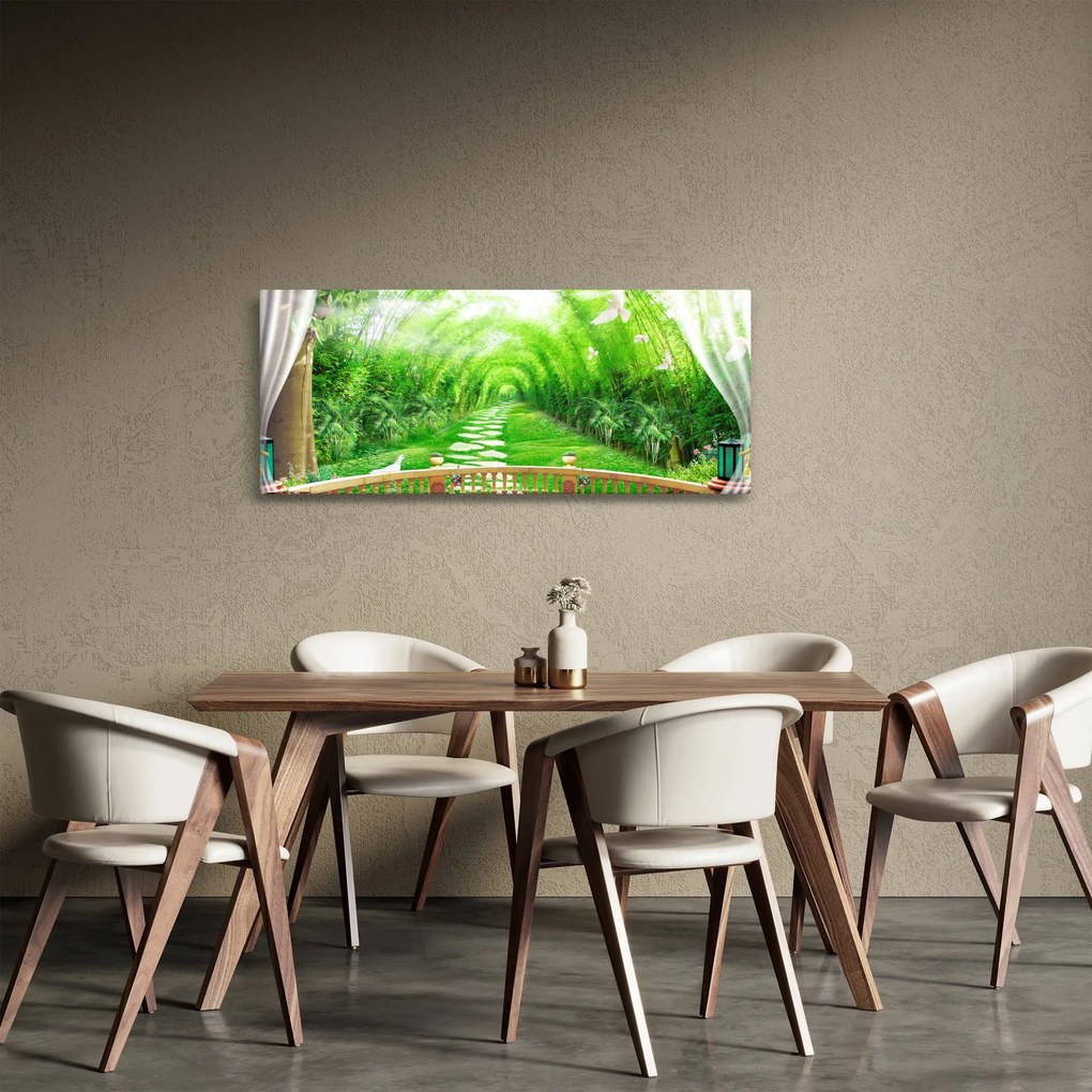 Kép - Trópusi kertre néző kilátás (120x50 cm)
