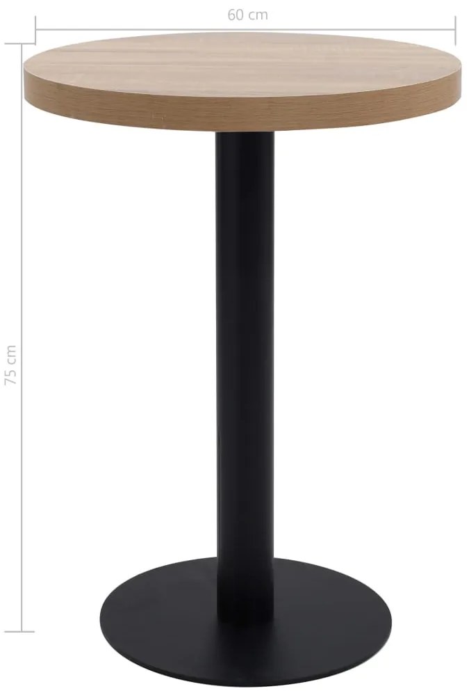 Világosbarna MDF bisztróasztal 60 cm