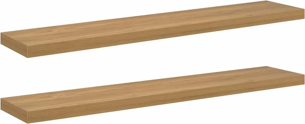 vidaXL Falpolc Falra szerelhető 2 pcs Barna 120 x 23,5 x 4 cm Faanyag