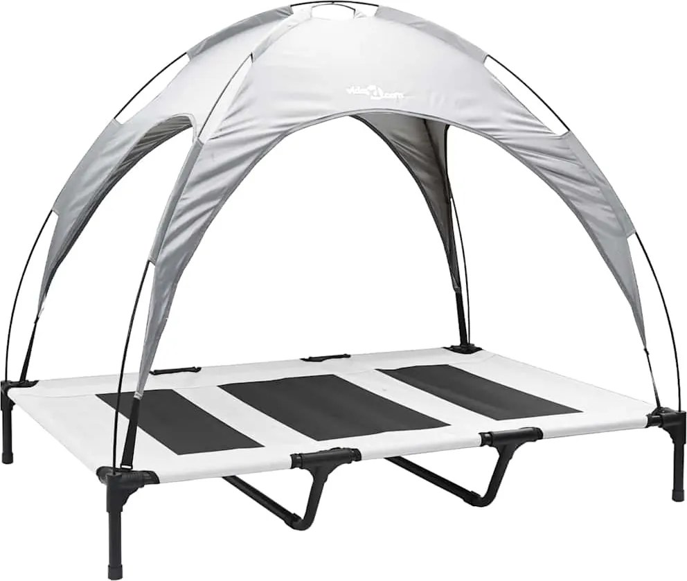 vidaXL Kutyafekhely Ezüst Szürke 122 x 93 x 106,5 cm Acél