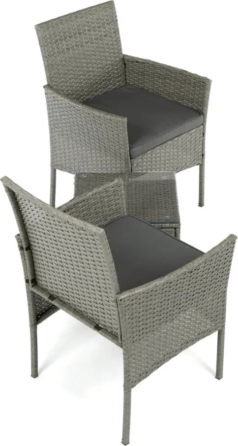 Kerti bútor szett 1+2, polyrattan, szürke, AZS-A1102 GREY