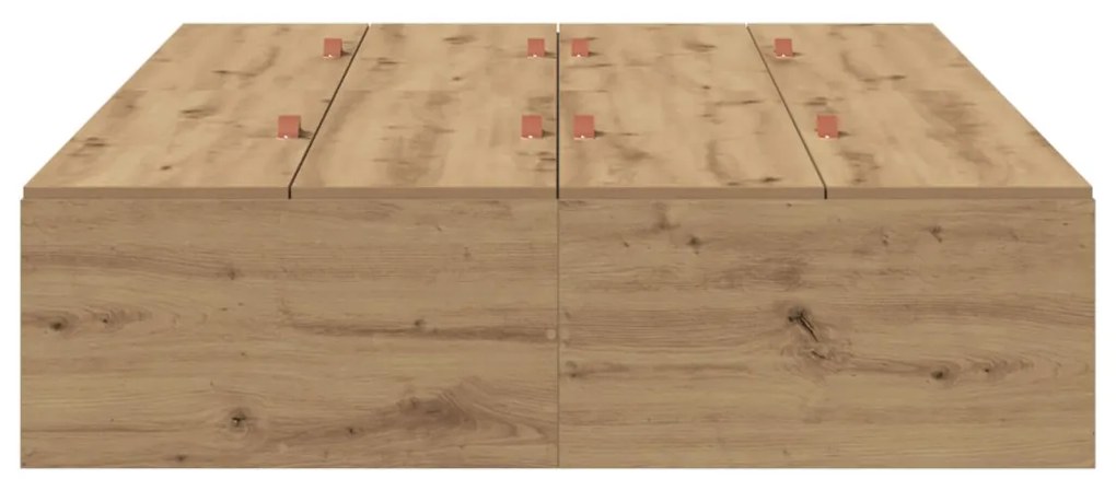 Ágykeret tárolóval kézműves tölgy 120 x 200 cm Faanyag