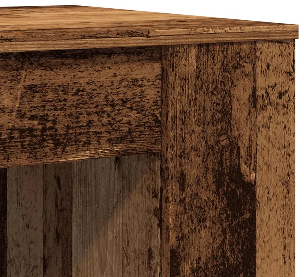antik fa színű szerelt fa dohányzóasztal 102 x 55 x 42 cm