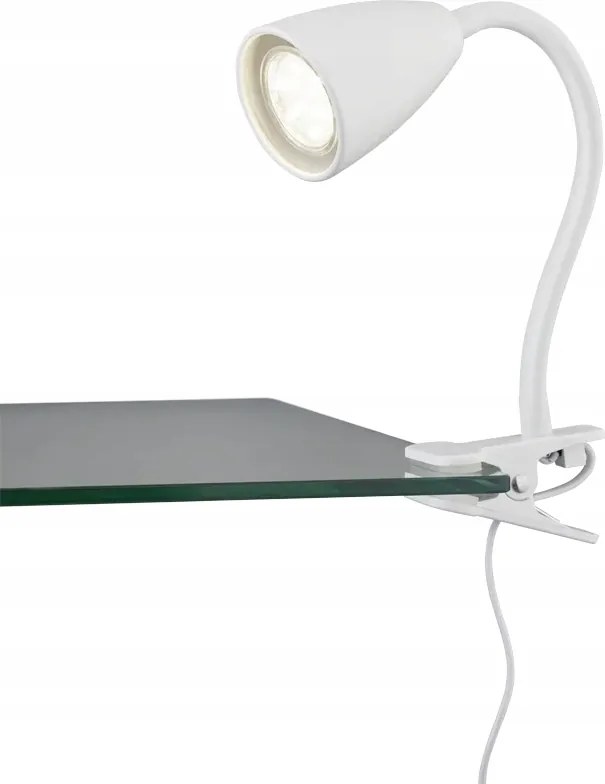 Asztali lámpa csiptetővel fehér hajlított állítható 20 cm Trio