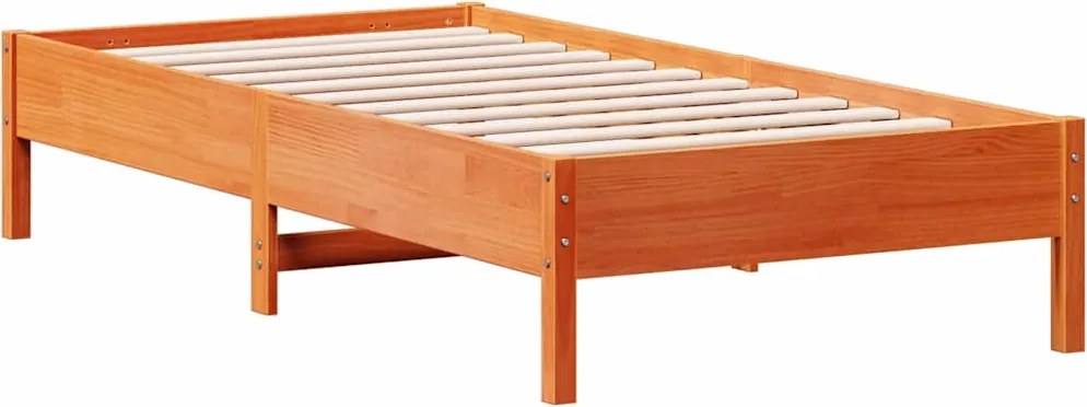 vidaXL viaszbarna tömör fenyőfa ágy matrac nélkül 75 x 190 cm