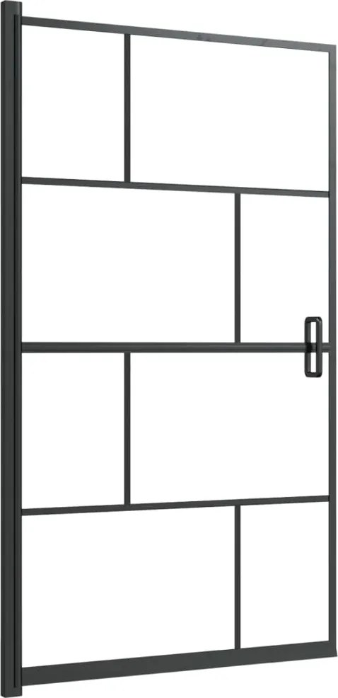 vidaXL fekete ESG zuhanykabin 80 x 140 cm