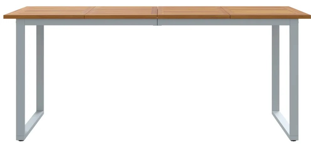 Kültéri Étkezőasztal Szürke 180x90x75 cm Acél&amp;Masszív Akác Fa