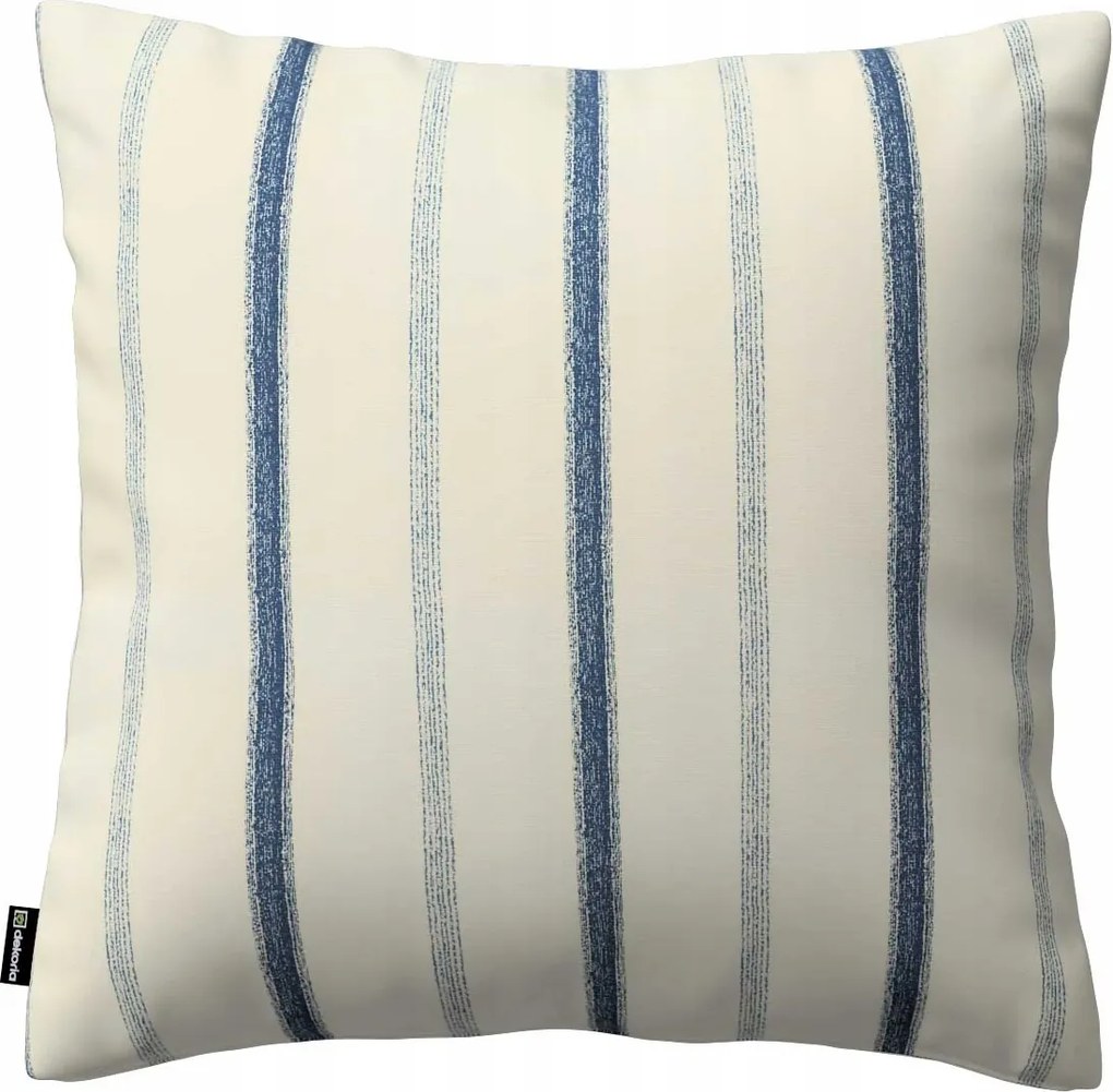 Párnahuzat 60x60 kék csíkos, ekrü háttér