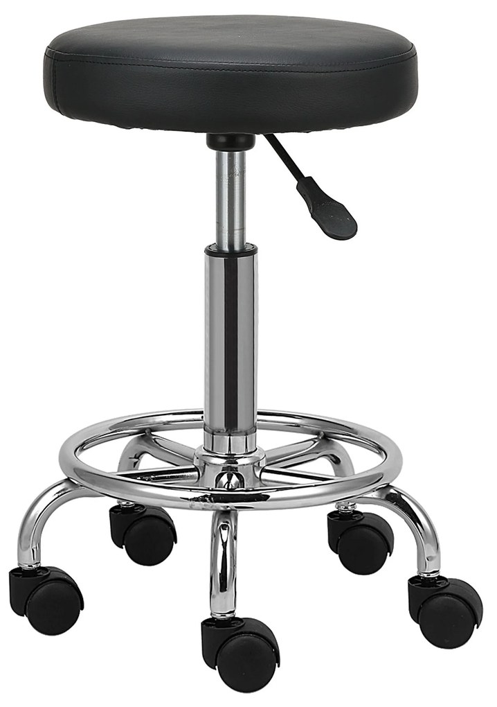 VASHOME szépségszalonbeli szék, fodrász szék kerekekkel, fekete