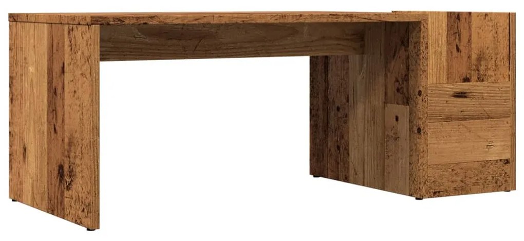 antik fa színű szerelt fa dohányzóasztal 90 x 45 x 35 cm