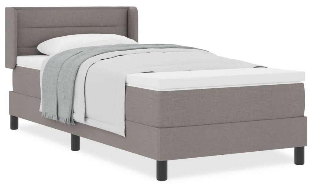 Boxspring ágy matraccal bézs színben, 80 x 200 cm, szövet