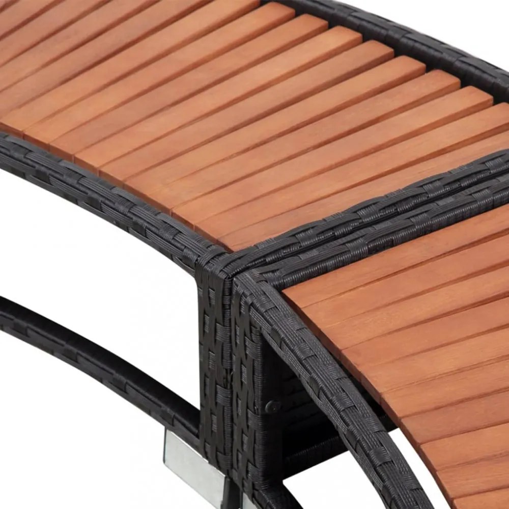 fekete polyrattan jakuzzi-keret