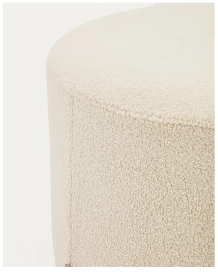 Krémszínű buklé puff Kaeli – Kave Home