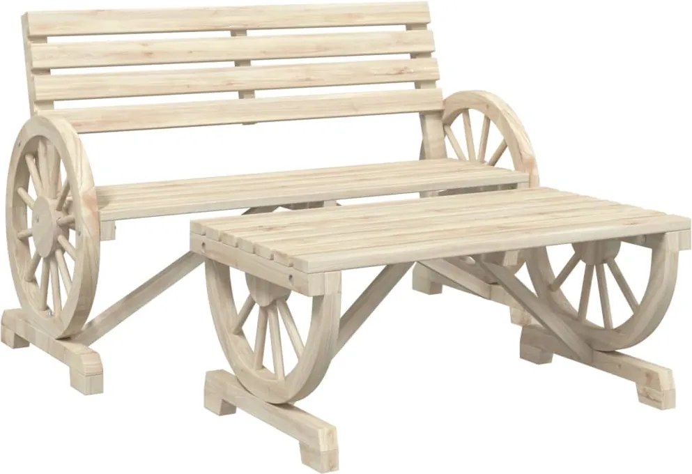 vidaXL 2 részes tömör fenyőfa kerti pihenőgarnitúra