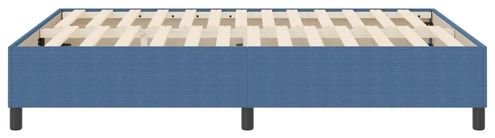 Boxspring Ágy Kék 140x200 cm Bordázott Szövet