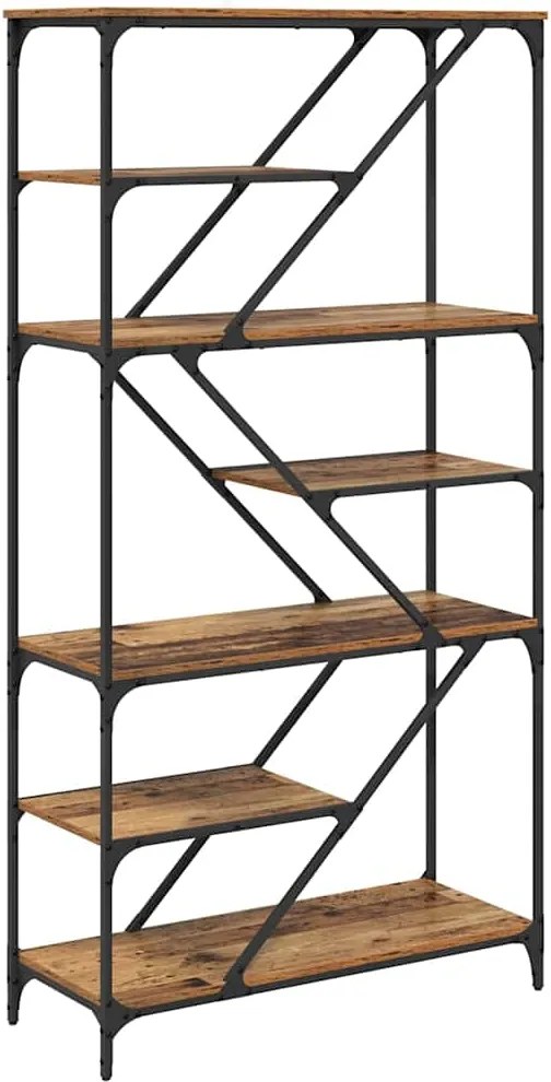 vidaXL Könyvespolc Öreg fa 91 x 36 x 176 cm Faanyag