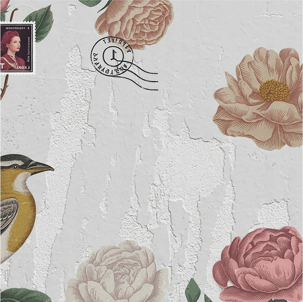 Fotótapéta Fali ragasztó szett Vintage virágok 250x250 Ragasztó