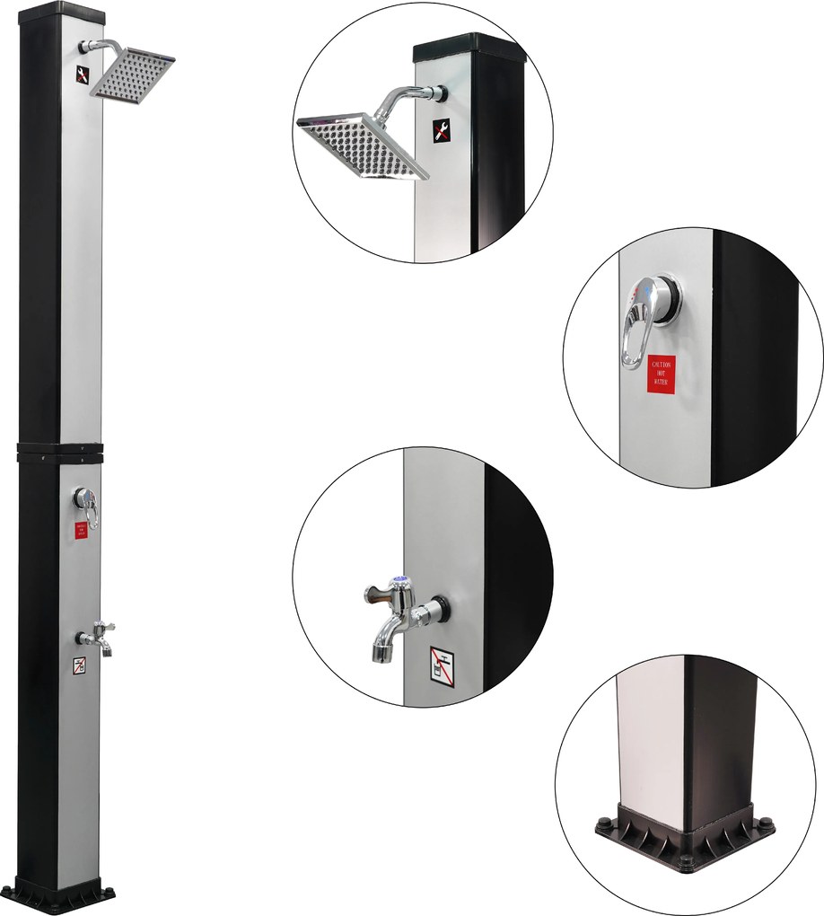 Furnigo Solárzuhany Square 40 L - ezüst