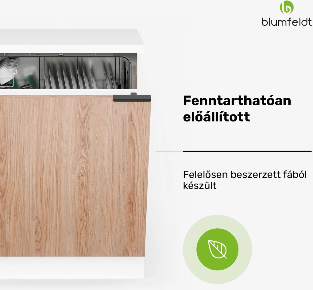 Blumfeldt WoodVista mosogatógép szekrény, Robusztus munkalap, Zökkenőmentes integráció
