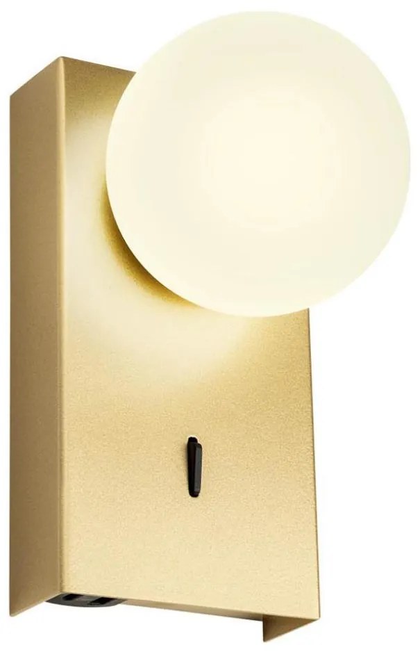 Redo 01-4657 - LED fali lámpa NORMA LED/5W/230V CRI 90 USB arany