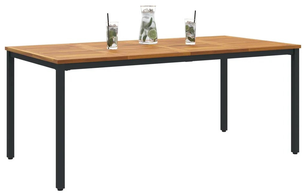 Kerti Asztal 180x90x75 cm Szilárd Akácfa és Fém