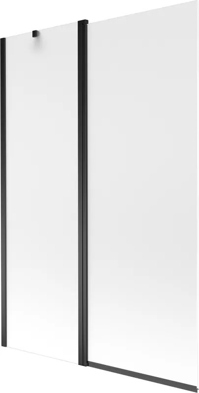 Mexen Flip kádparaván, 2-szárnyú, 120 x 150 cm, homályos, fekete - 894-120-101-70-30