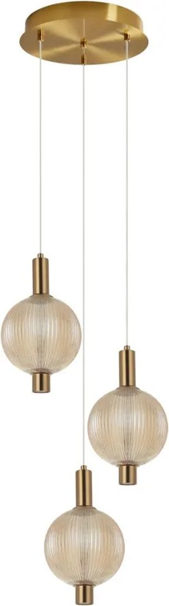 ITALUX PND-83631-3-ABAMB LENTI Többágú Függesztett Lámpa Borostyán, Fekete, Arany LED IP20