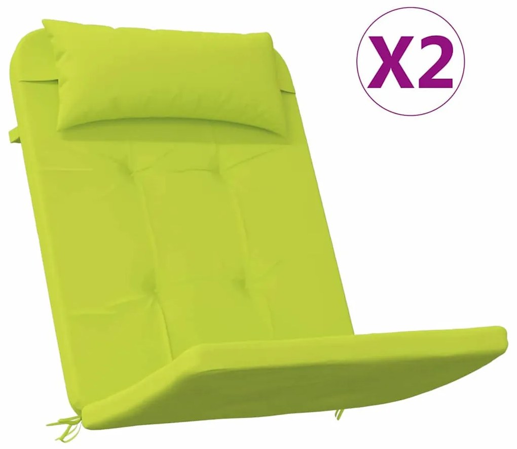 Székpárna 2 pcs Világos zöld 58 x 77 x 4.5 cm Oxford szövet