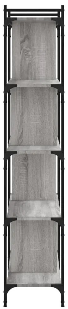 5 szintes szürke sonoma színű fa könyvespolc 76 x 32 x 158 cm