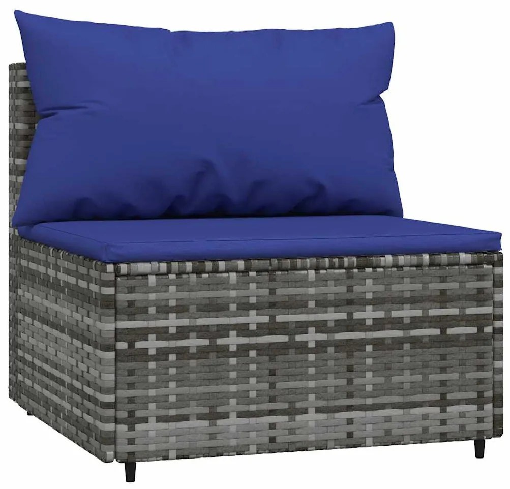 4 részes szürke polyrattan kerti ülőgarnitúra párnákkal