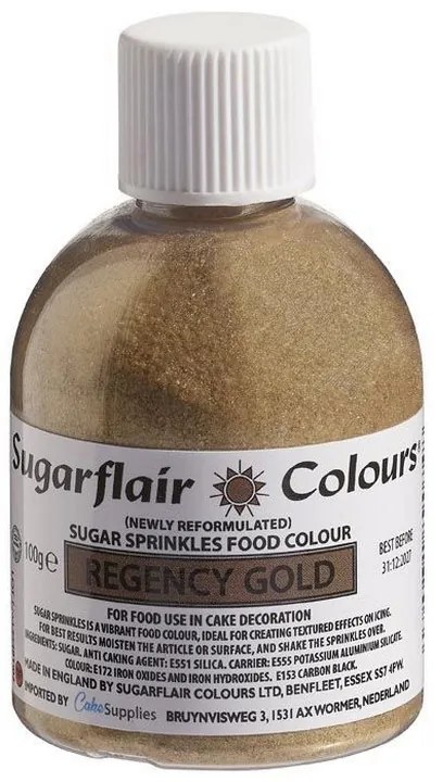 Sugarflair ehető csillámpor, arany, 100g