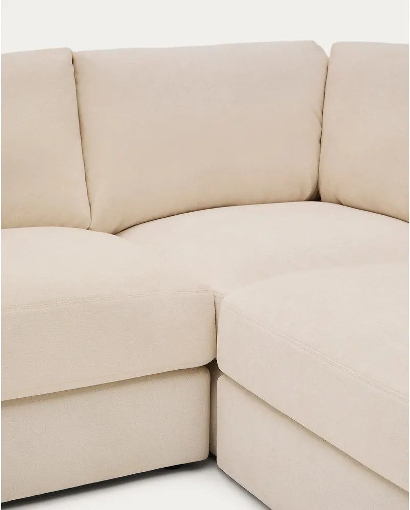 Bézs zsenília sarokkanapé (variálható sarok-L alakú) Alea – Kave Home