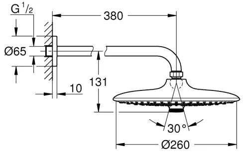 GROHE 26459000 - Zuhanyfej EUPHORIA 260 380 mm, fényes króm