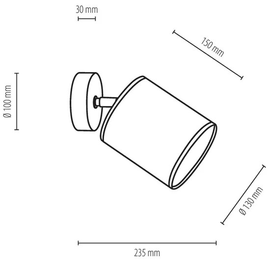 Spot-Light 56744174 - APRILLIA fali spotlámpa 1xE27/25W/230V, tölgy/fehér