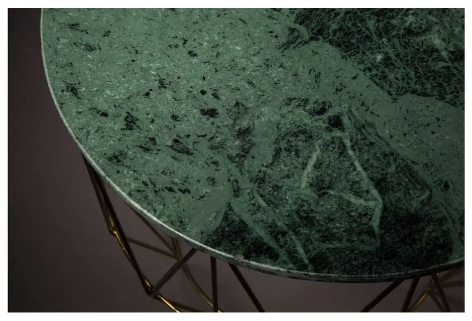 Tárolóasztal márvány lappal, ⌀ 51 cm - Dutchbone