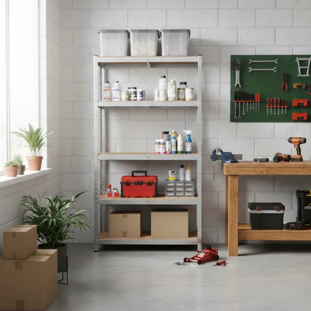 HEAVY nagy teherbírású polc, max. 875kg, 90x40x180cm, ezüst Jurhan