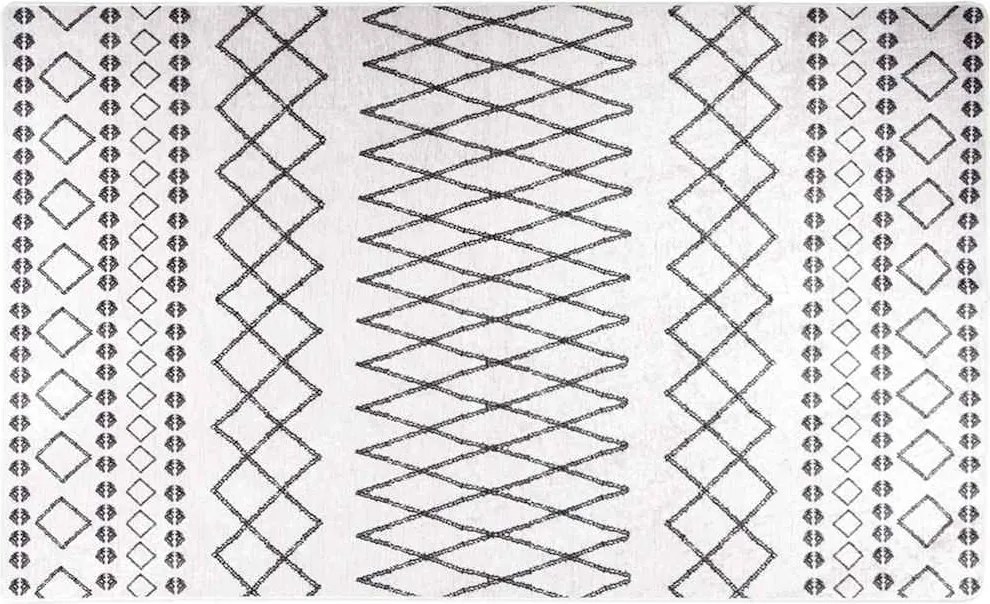 vidaXL fekete-fehér mosható csúszásgátló szőnyeg 120 x 170 cm