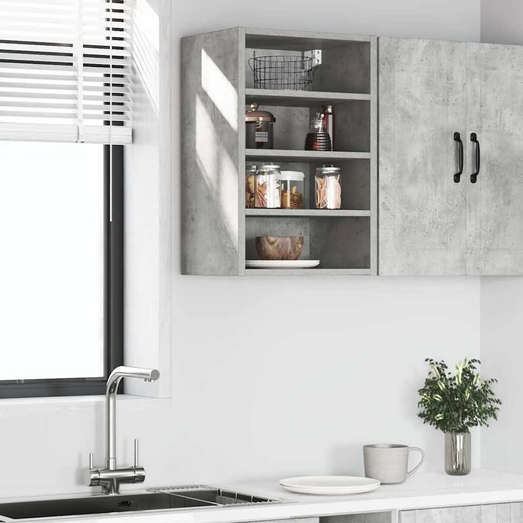 betonszürke szerelt fa függő szekrény 40x29,5x60 cm