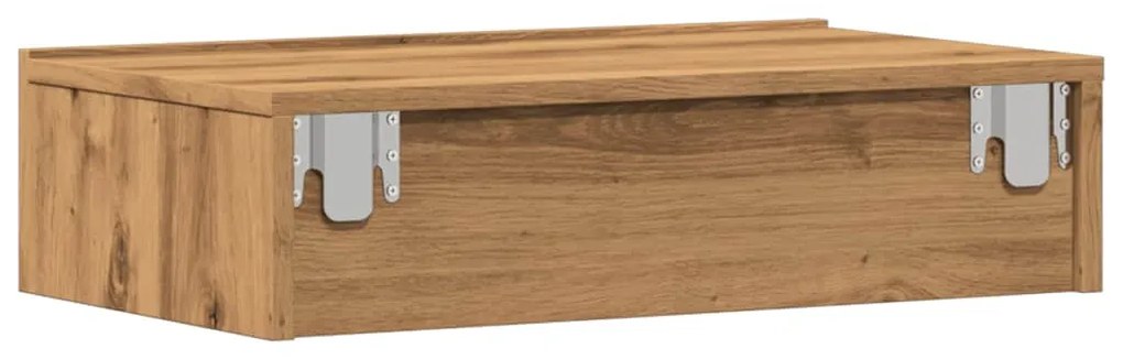 kézműves tölgy színű TV-szekrény LED-lámpákkal 60x35x15,5 cm