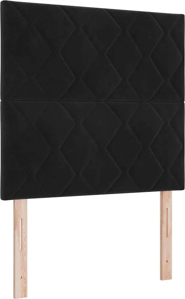 vidaXL LED Box Spring Ágy matracmal Fekete 100 x 200 cm szövet