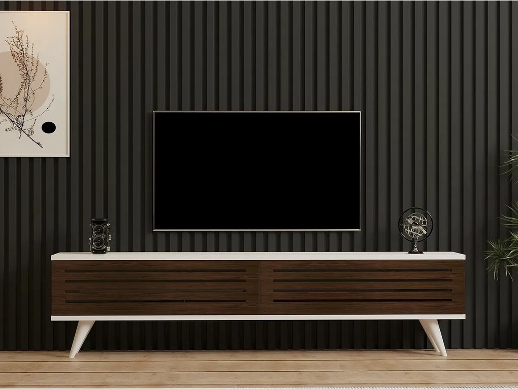 Hill Walnut and White TV-asztal