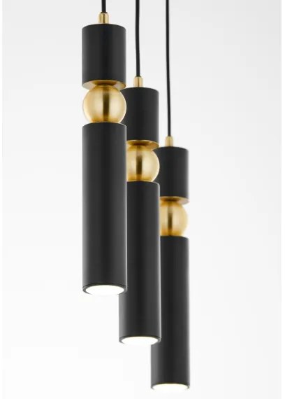 Jupiter 2004 - Csillár zsinóron ALAS 3xGU10/10W/230V fekete/arany