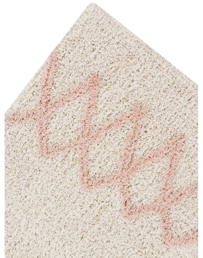 Rózsaszín-krémszínű mosható kézi szövésű pamut szőnyeg 120x160 cm Atlas Natural – Lorena Canals