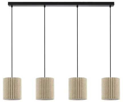 Brilagi - Zsinóros csillár NORDIC WAVE 4xE27/15W/230V lenvászon/fekete