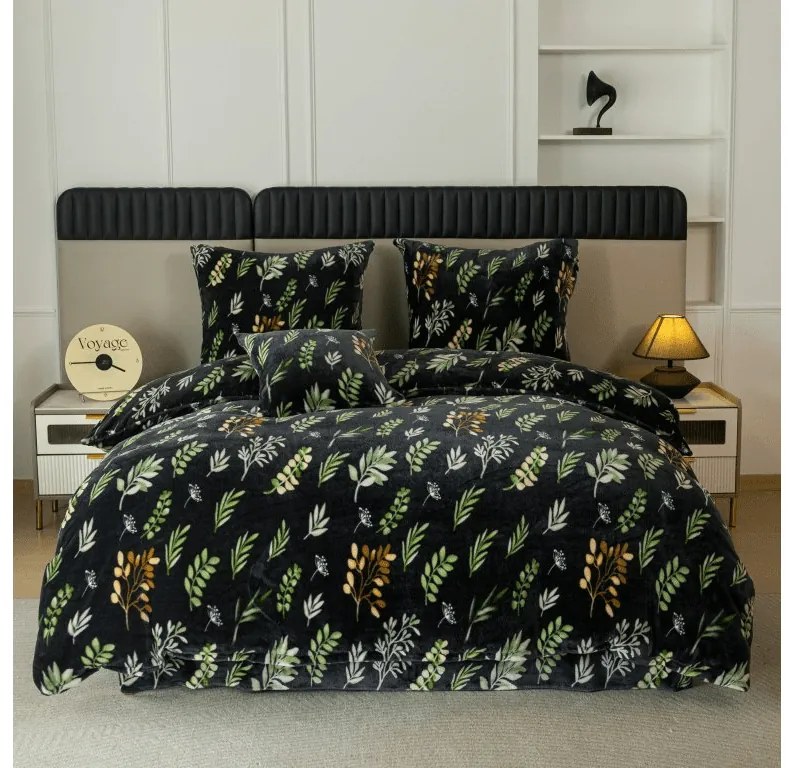 Mikroplüss ágyneműhuzat ZELNOIR fekete Ágyneműhuzat mérete: 70 x 90 cm | 140 x 220 cm