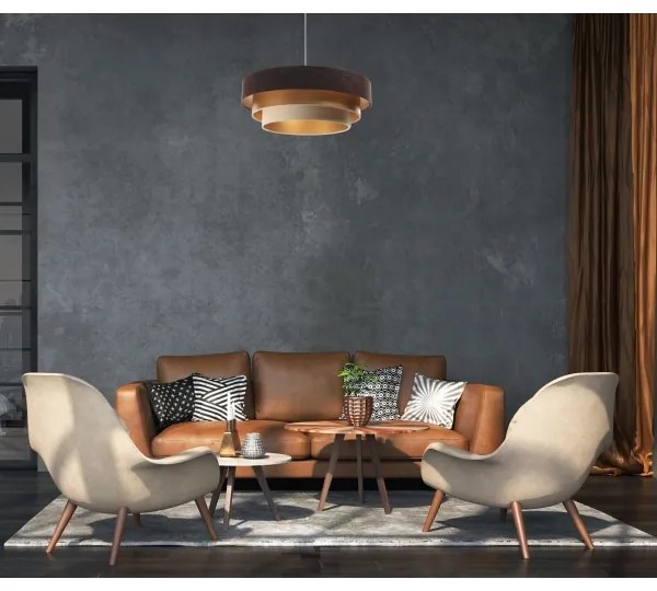 TRINITI függeszték 1xE27/60W/230V barna/arany/beige