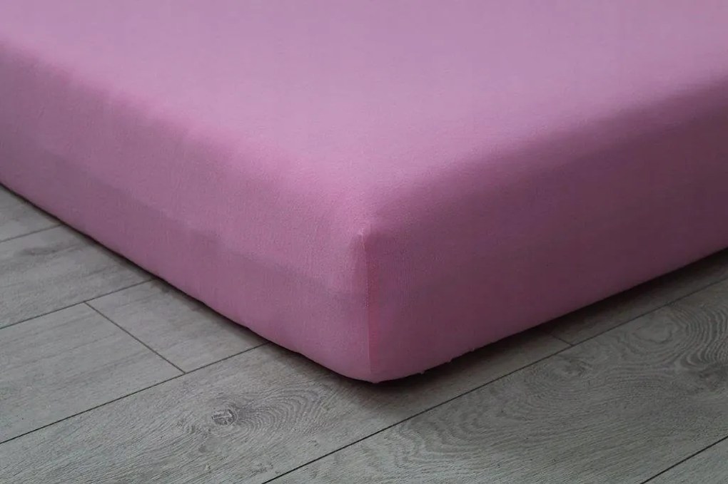 Jersey Prémium gumis lepedő 120x200 vastag Rózsaszín