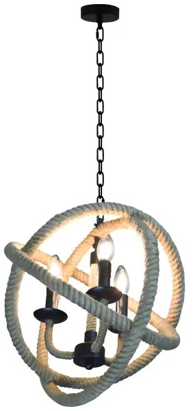 Csillár láncon ROPE GLOBO 3xE14/10W/230V