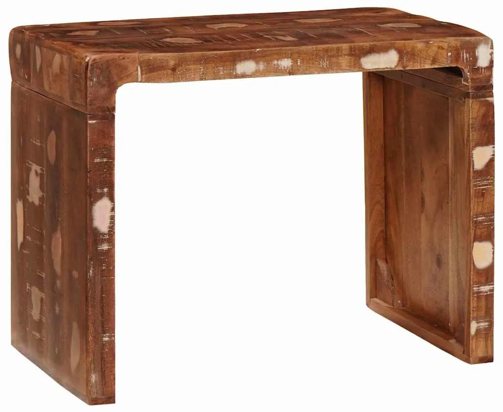 Végasztal 60 x 35 x 45 cm tömör újrahasznosított fa